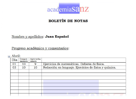 Boletín online de Academia Sanz